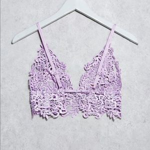 Ann Summers Purple/Pink Plunge Neck Lace Bralette